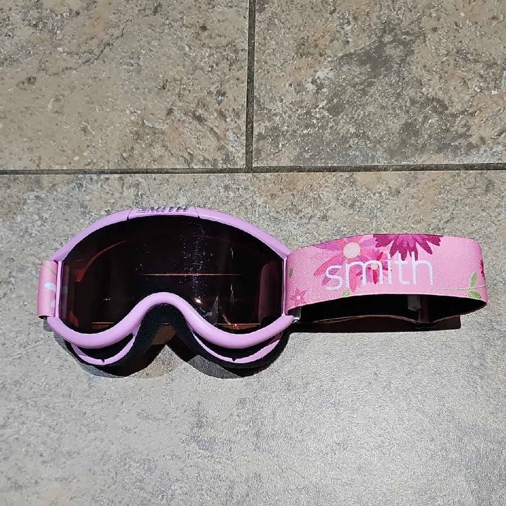 SMITH Youth Girls Floral Pink Ski Or Snowboard Goggles